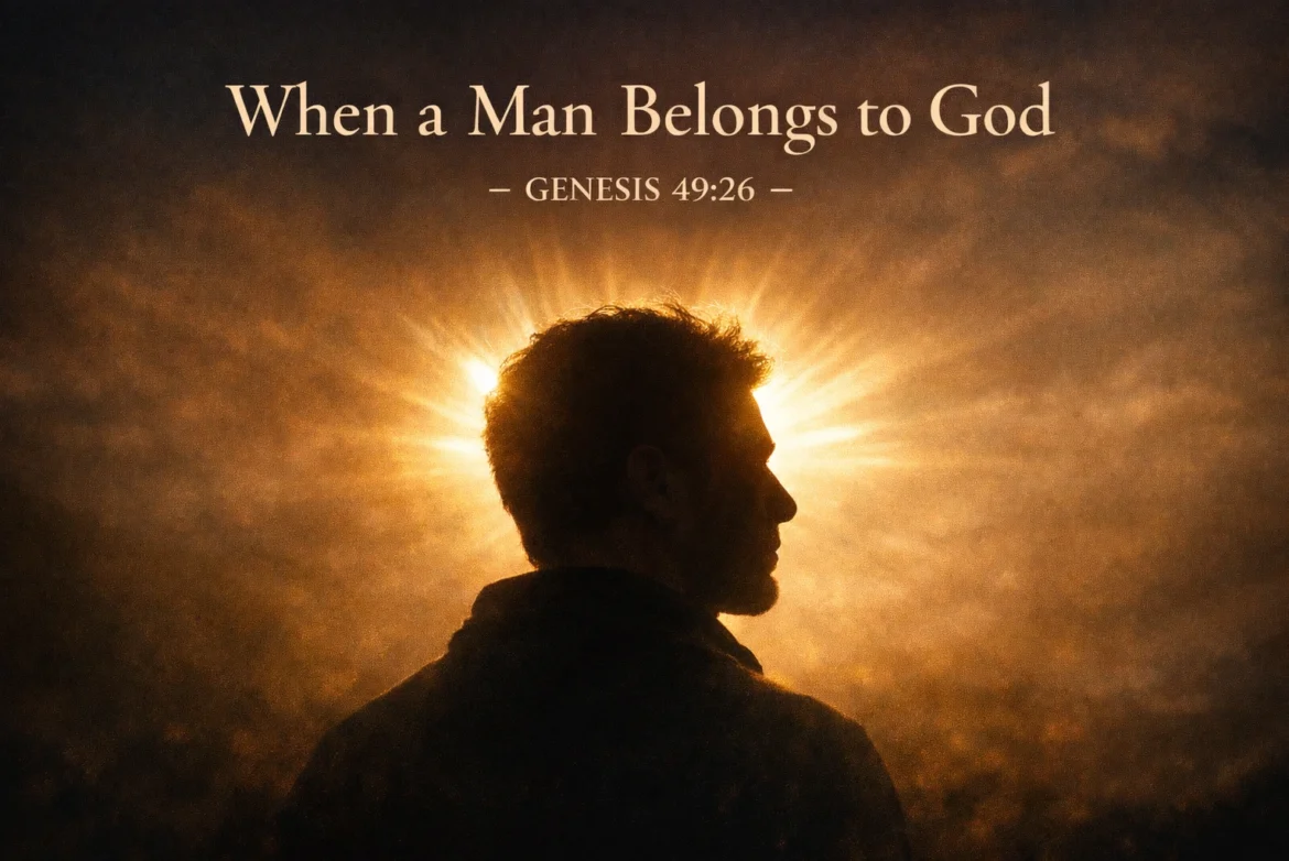 Silhouette of a man symbolizing the blessing placed on the head of Joseph in Genesis 49:26