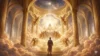 Isaiah standing before God’s throne in heaven surrounded by radiant light and heavenly beings, Isaiah 6 vision of God’s glory and holiness